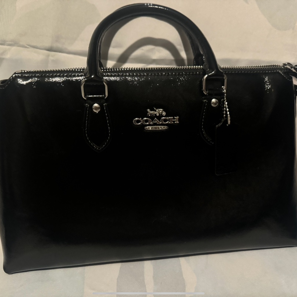 Coach Georgia Satchel in Black with Silver Hardware